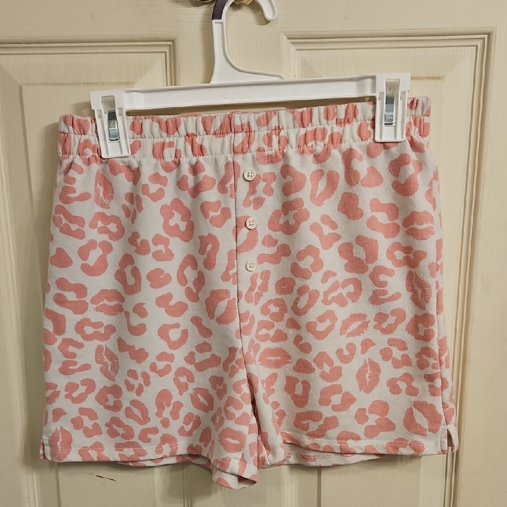 Pink Leopard Print Pj Shorts